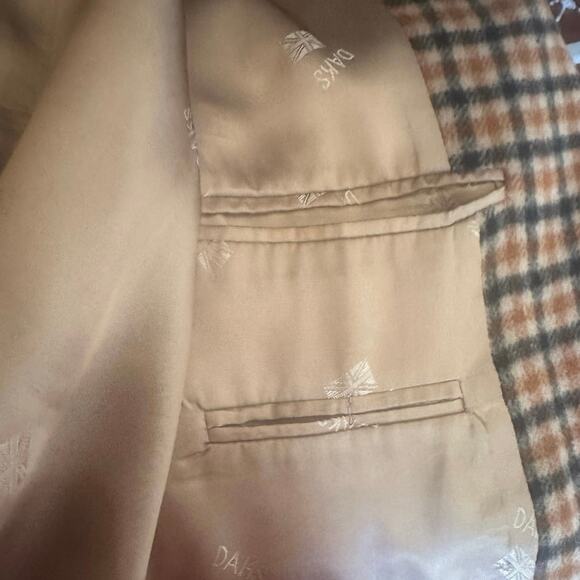 DAKS London Wool Check Men’s Blazer Brown Plaid Vintage Sport Coat 42R - Picture 8 of 9